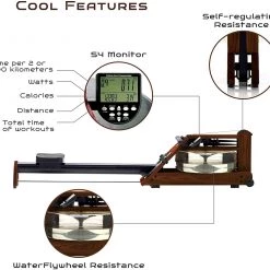WaterRower Residential Water Rower A1 Studio Rose Rowing Machine With S4 Monitor
